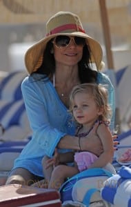 Bethenny Frankel takes baby Bryn out on the beach in Miami, Florida