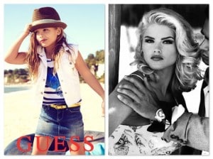 Dannielynn Birkhead and Anna Nicole Smith Guess Ads