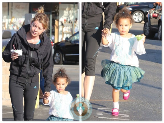 Ellen Pompeo with daughter Stella Ivery out for ice cream