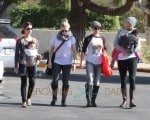 Jillian Michaels and Heidi Rhoades take Lukensia and Phoenix to Malibu Farmer's Market in Malibu