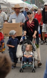 Mayim Bialik and Husband Michael Stone with sons Miles and Frederick