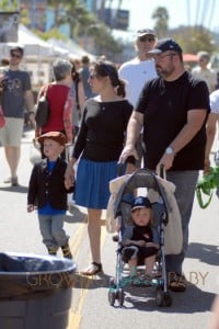 Mayim Bialik and Husband Michael Stone with sons Miles and Frederick