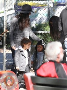 Sandra Bullock & Camila Alves Take Their Kids To City Park Storyland