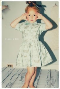 The Butterfly Shirtdress Girls Dress with Attached Sash from Fleur + Dot