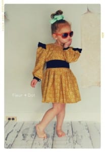 The Open Prairie Girls Dress with Ruffle and Puff SLeeves from Fleur + Dot