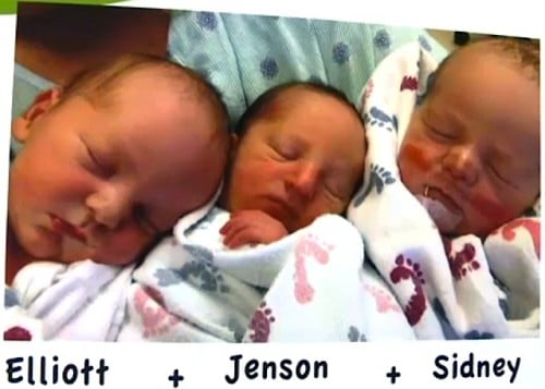 record breaking triplets Elliott, Jenson, and Sidney
