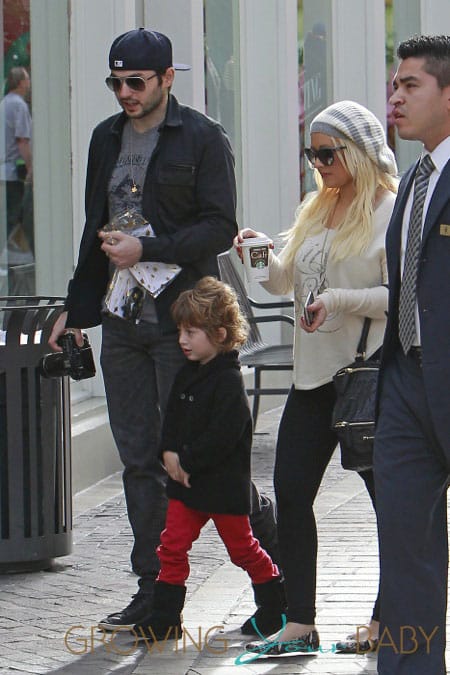 Christina Aguilera and son Max Bratman at the Grove