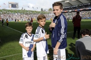 Romeo, Cruz and Brooklyn Beckham at the MLS Cup Game 2012