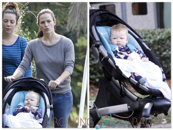 Jennifer Garner with son Samuel Affleck 4Moms Origami stroller