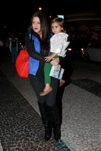 Khloe Kardashian carries birthday boy Mason into Serendipity's in Miami to celebrate his third birthday