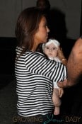 Kourtney Kardashian holds daughter Penelope close as she heads into Serendipity's in Miami to celebrate her son Mason's third birthday