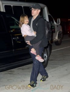 Matt Damon with his family arrive at JFK airport in NYC