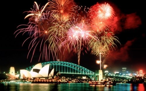 Fireworks Above The Opera House And Harbour Bridge, Sydney, Australia