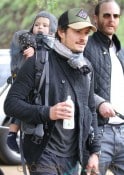 Orlando Bloom Goes For a Morning Hike with Baby Flynn at Runyon Canyon Park