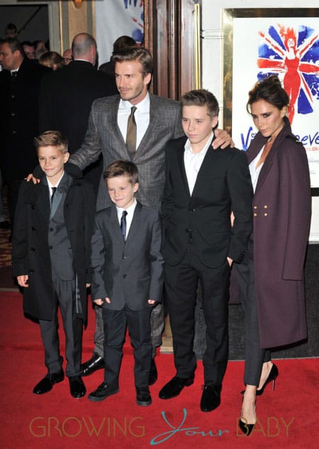 Victoria Beckham, David Beckham, Brooklyn, Romeo, Cruz Viva Forever VIP night held at the Piccadilly Theatre