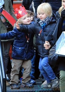 Liev Schreiber and Naomi Watts picks up Alexander and Samuel from school on Samuel's 4th birthday in NYC