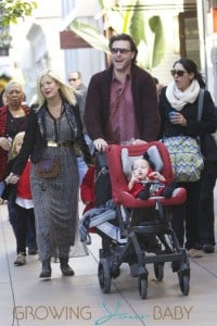 Tori Spelling and her family at The Grove