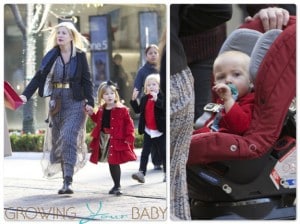 Tori Spelling with kids Hattie, Liam and Stella McDermott visiting Santa