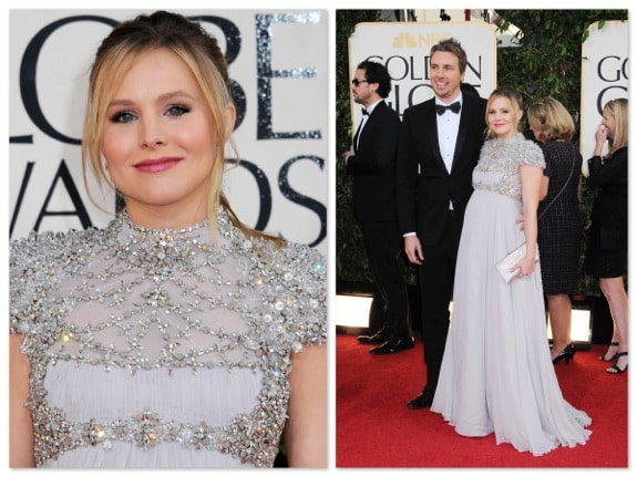 Dax Shepard & a pregnant Kristen Bell - 70th annual Golden Globe Awards, arrivals 2013