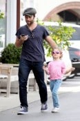 Alessandra Ambrosio and her husband Jamie Mazur take their children Anja and baby Noah shopping before a playdate at Laura Dern's house in Brentwood