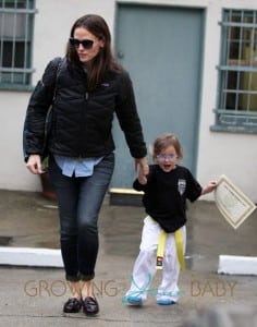 Ben & Jennifer Brave The Rain To See Their Daughter's Karate Class