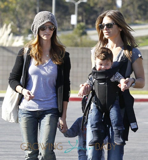 Jillian Michaels, Lukensia Michaels, Phoenix Rhoades, Heidi Rhoades at the farmer's market