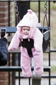 Drew Barrymore's baby Olive spends the afternoon with the nanny in New York City