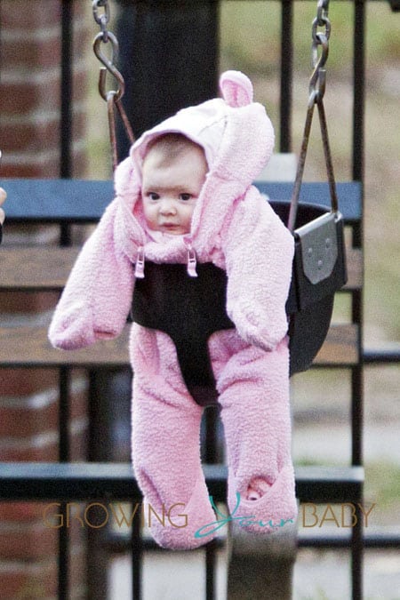 Drew Barrymore's baby Olive spends the afternoon with the nanny in New York City