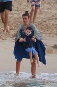 Coleen Rooney enjoys the sunset with her son Kai and other family members, while on holiday in Barbados