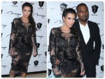 Pregnant Kim Kardashian and Kayne West ring in the new year at the Mirage in Las Vegas