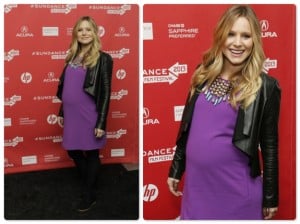 Pregnant Kristen Bell at the Lifeguard premiere at Sundance