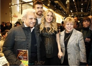 Pregnant Shakira & Gerard Pique, William Mebarak at book reading in Spain