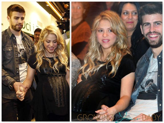 Pregnant Shakira and Gerard Pique in Spain
