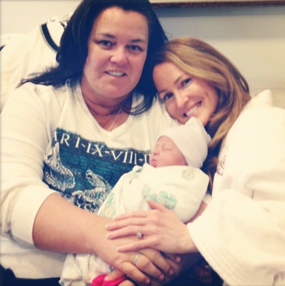 Rosie O'Donnell & Michelle Rounds with baby Dakota