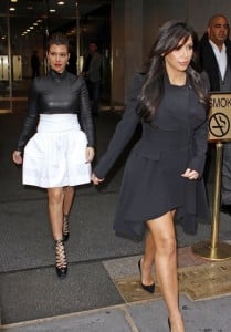 Sisters Kim and Kourtney Kardashian leaving the 'Today Show' in New York where they are promoting their new show 'Kim and Kourtney Take Miami'