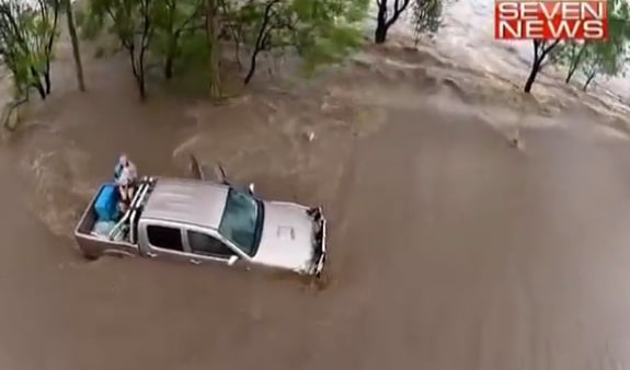 Toddler rescue from floods Australia