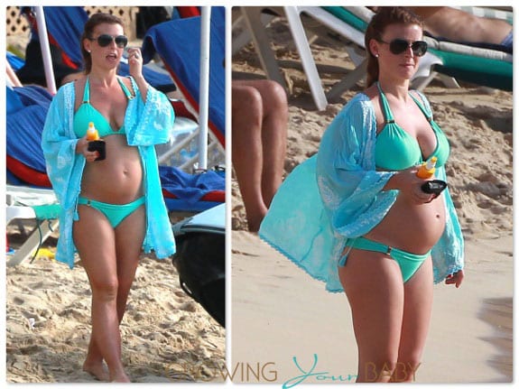 pregnant Coleen Rooney shows off her growing belly in Barbados