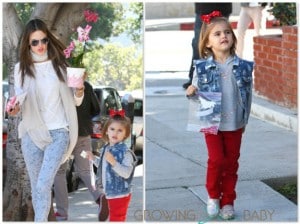 Alessandra Ambrosio with daughter Anja Valentines Day