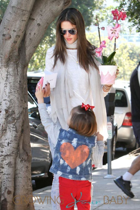 Alessandra Ambrosio and husband Jamie Mazur have a busy Valentine's Day as they drop daughter Anja off at school before doing some house hunting together