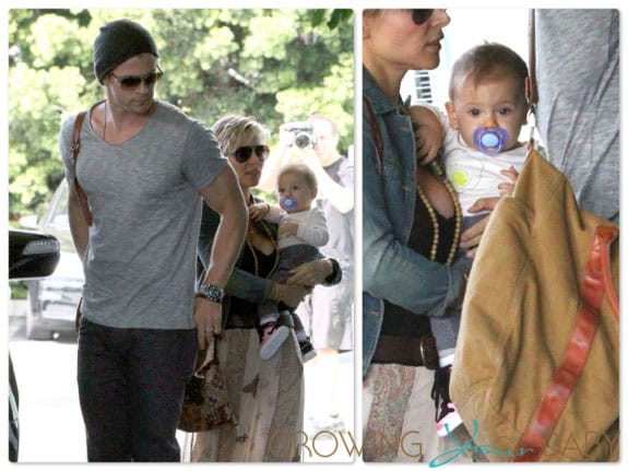 Chris Hemsworth, Elsa Pataky and India Hemsworth in Santa Monica