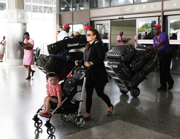 Heavily pregnant Coleen Rooney and family are spotted at Barbados airport shortly after arriving on a fight from the UK