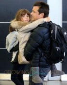 Jason Bateman, wife Amanda, and daughters Francesa and Maple at JFK Airport in NYC