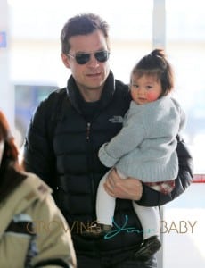 Jason Bateman, wife Amanda, and daughters Francesa and Maple at JFK Airport in NYC