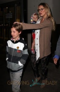 Kate Hudson with sons Ryder and Bingham arriving at LAX