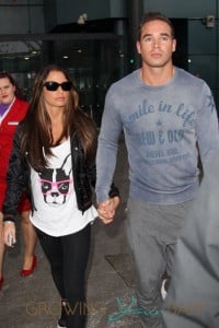 Katie Price and new husband Kieran Hayler arrive at Heathrow airport