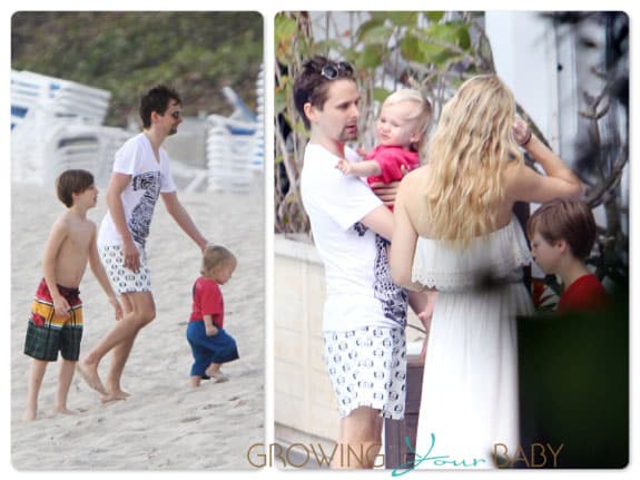 Matt Bellamy and Kate Hudson at the beach in Miami