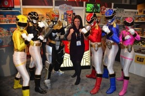 Me hanging out with the Power Rangers at Toy Fair 2013