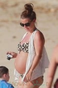 Coleen Rooney Hangs Out On The Beach With Son Kai