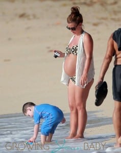 Coleen Rooney Hangs Out On The Beach With Son Kai