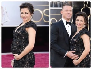 Pregnant Jenna Dewan and Channing Tatum on the red carpet at the 85th Annual Academy Awards